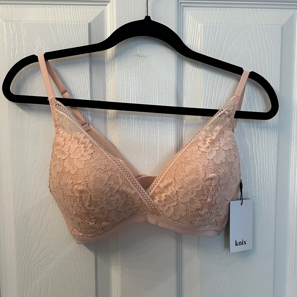 Knix Lace Bralette - Soft Peach